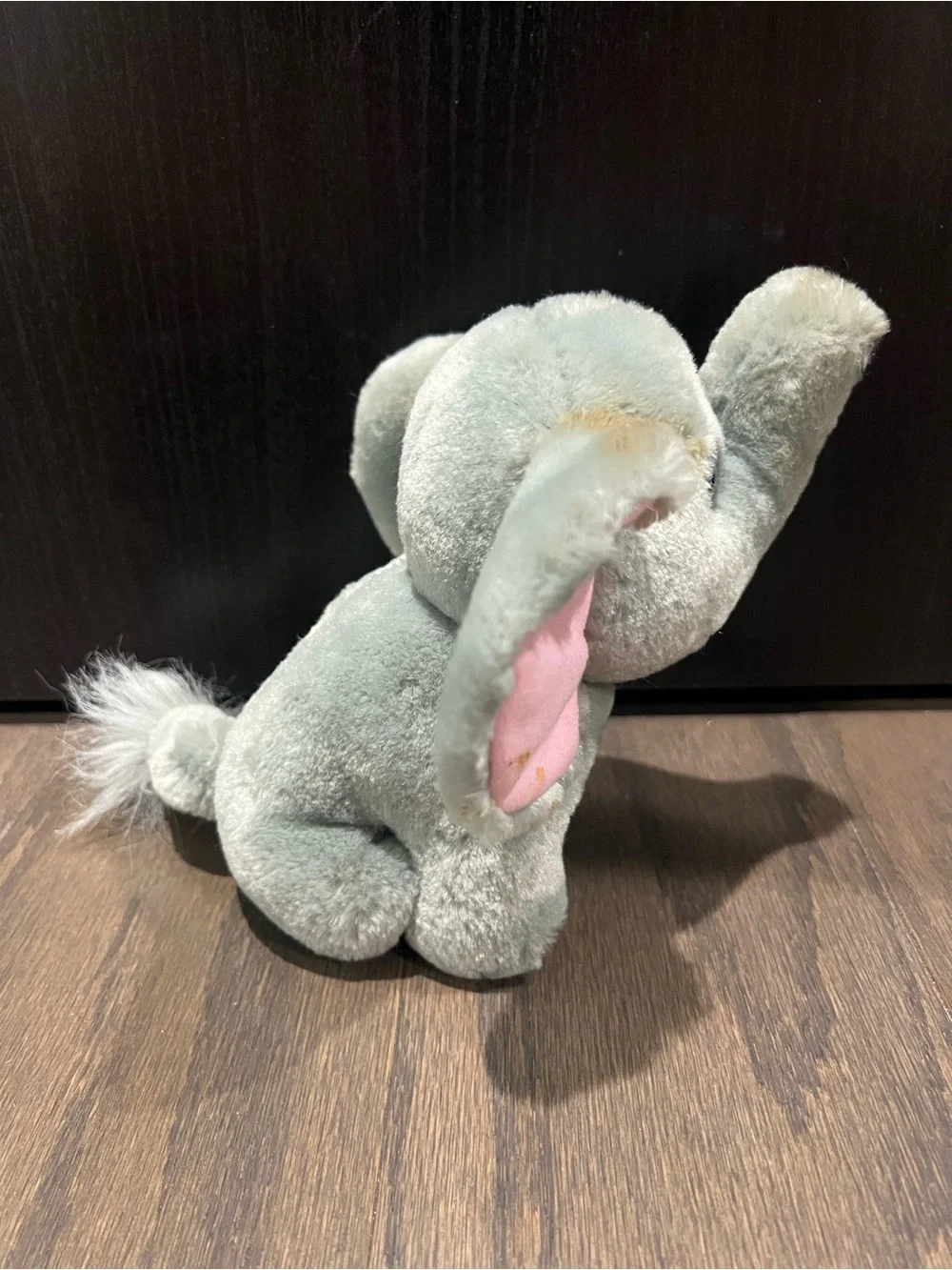 Cute Vintage Baby Elephant Plush Stuffed Animal Pink Ears